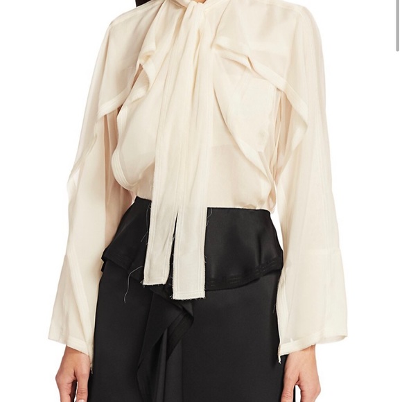 Burberry Tops - 🌸HP💐Burberry Alisha Sheer Silk Tieneck BlouseNWT